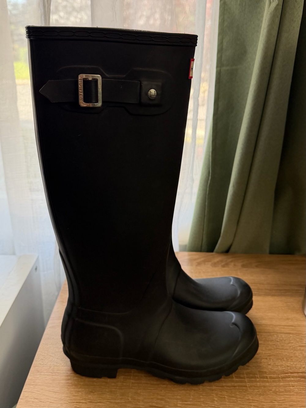 Hunter Black Tall Matte Rain Boots - Picture 2 of 7